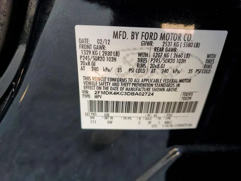 2013 FORD EDGE LIMITED  