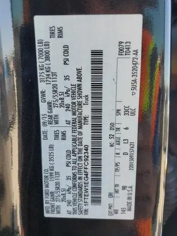 2015 FORD F150 SUPERCREW  