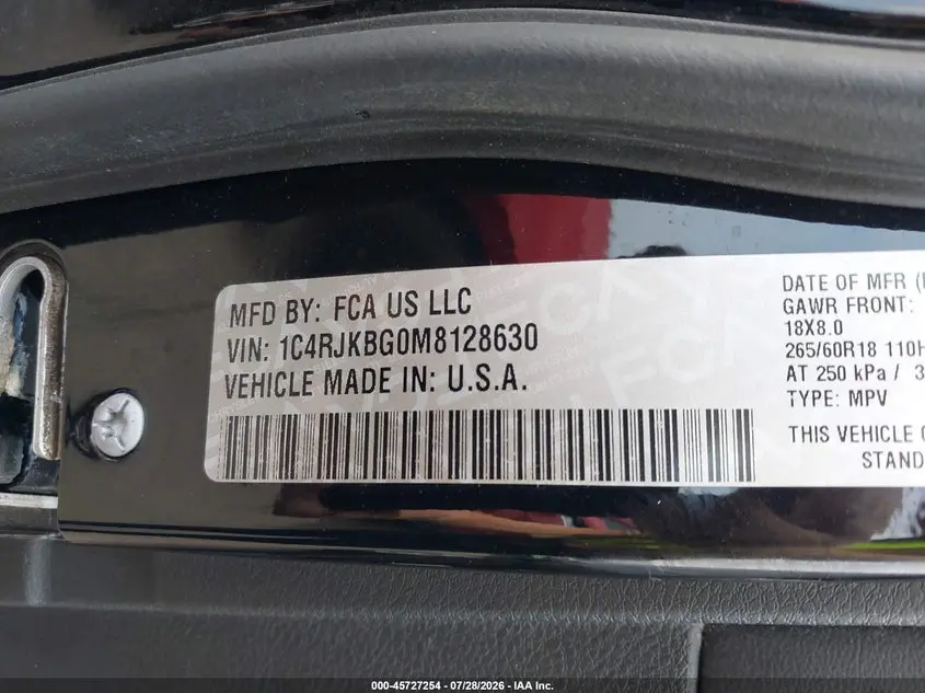 2021 JEEP GRAND CHEROKEE L LIMITED 4X4