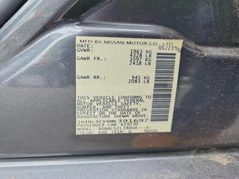 2021 NISSAN ALTIMA SR  