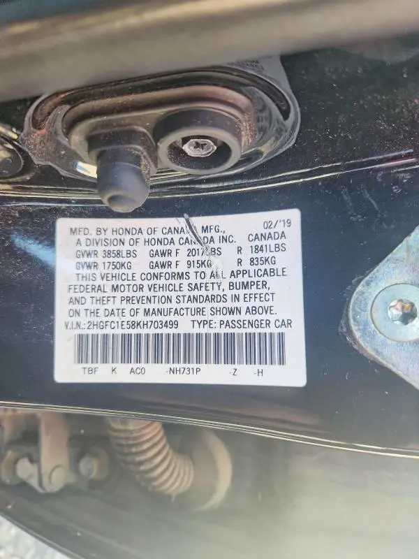 2019 HONDA CIVIC SI  