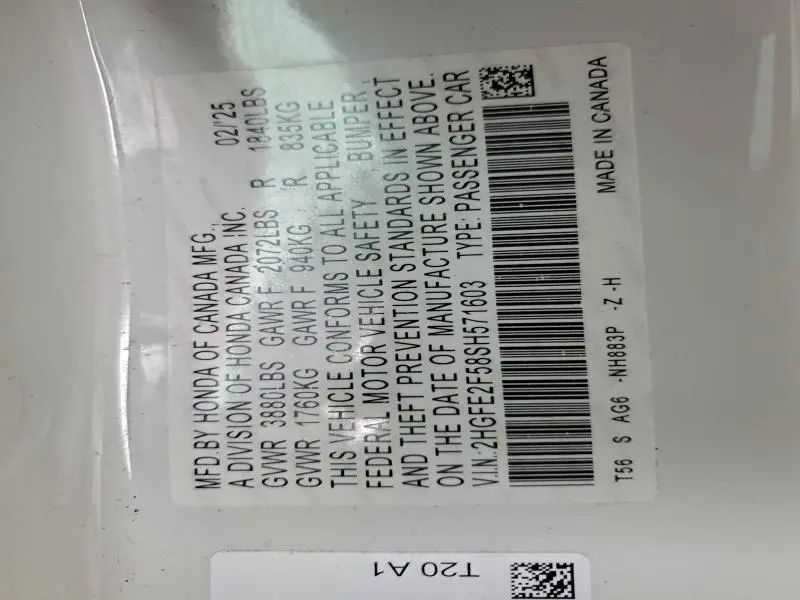 2025 HONDA CIVIC SPORT  