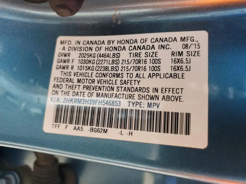 2015 HONDA CR-V LX  