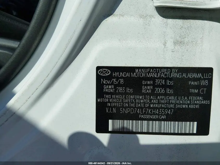2019 HYUNDAI ELANTRA SE