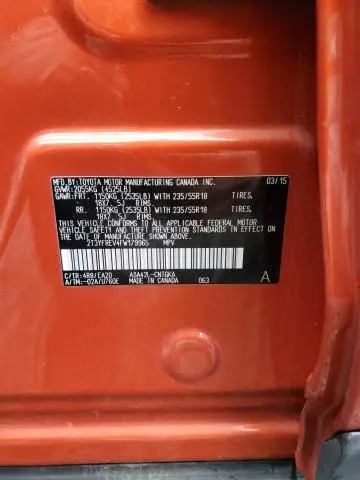 2015 TOYOTA RAV4 LIMITED  