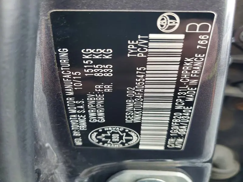 2015 TOYOTA YARIS 5-DOOR L  