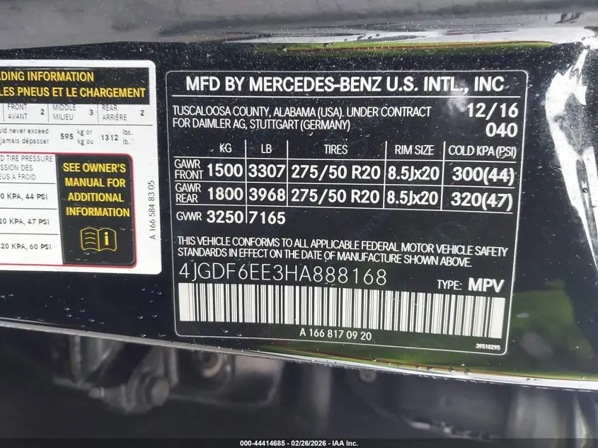 2017 MERCEDES-BENZ GLS 450 4MATIC