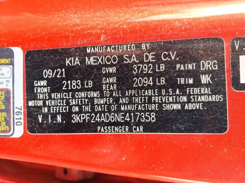2022 KIA FORTE LXS  
