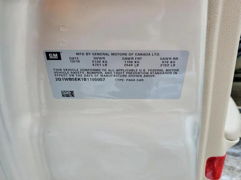 2011 CHEVROLET IMPALA LT  