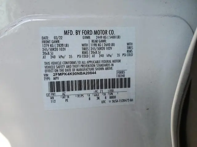 2022 FORD EDGE TITANIUM  