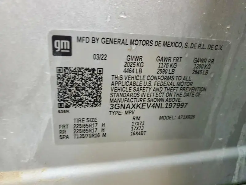 2022 CHEVROLET EQUINOX LT  