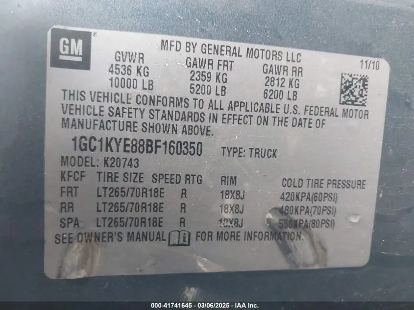 2011 CHEVROLET SILVERADO 2500HD LTZ