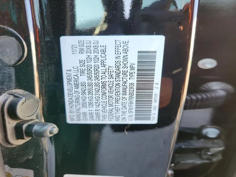 2022 HONDA PILOT BLACK  