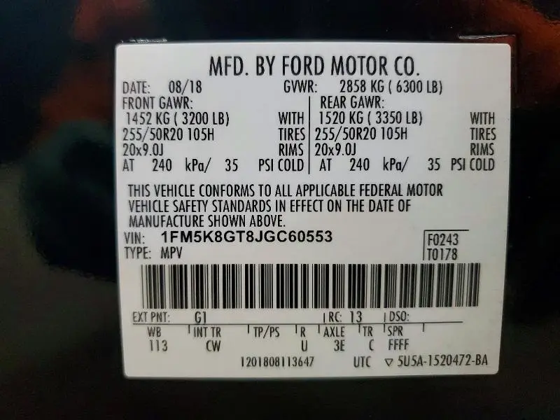 2018 FORD EXPLORER SPORT  