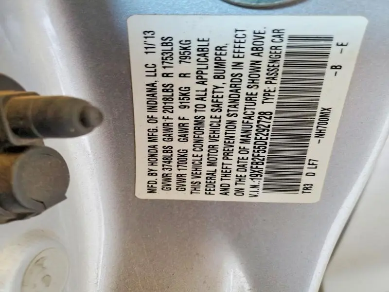 2013 HONDA CIVIC LX  