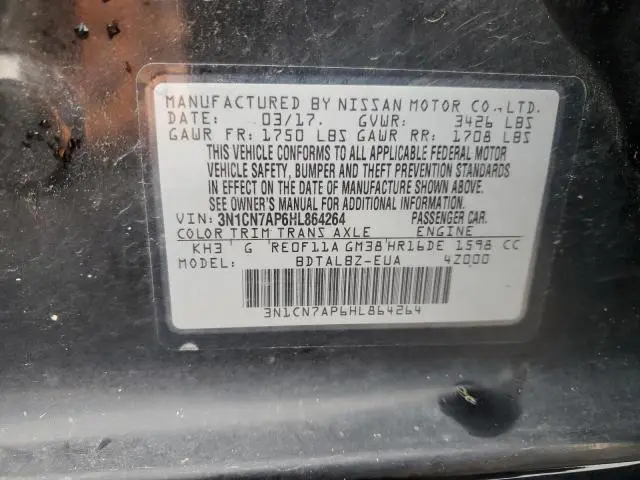 2017 NISSAN VERSA S  