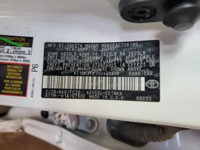 2017 TOYOTA CAMRY LE  