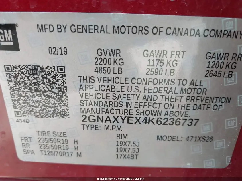 2019 CHEVROLET EQUINOX PREMIER