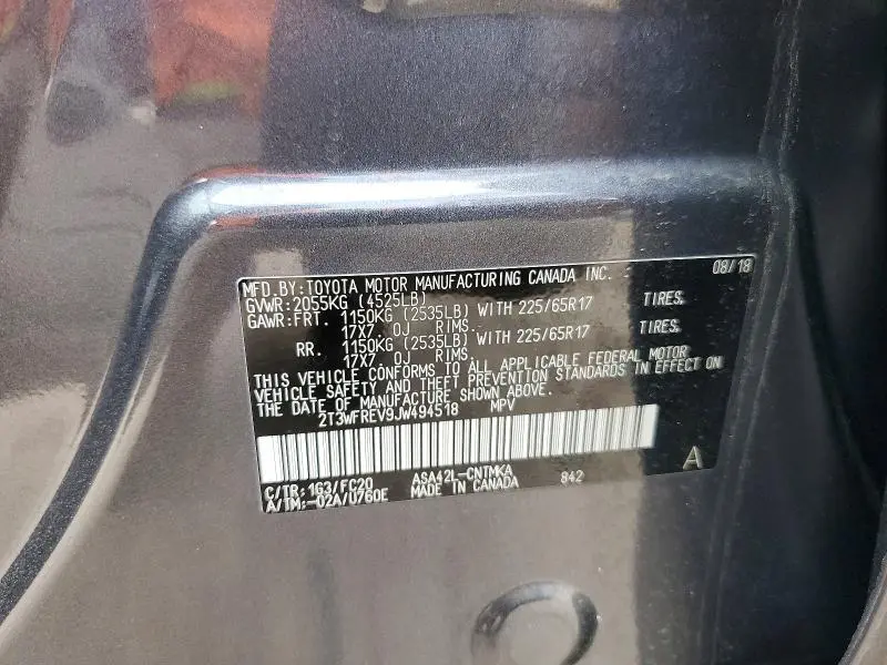 2018 TOYOTA RAV4 XLE  