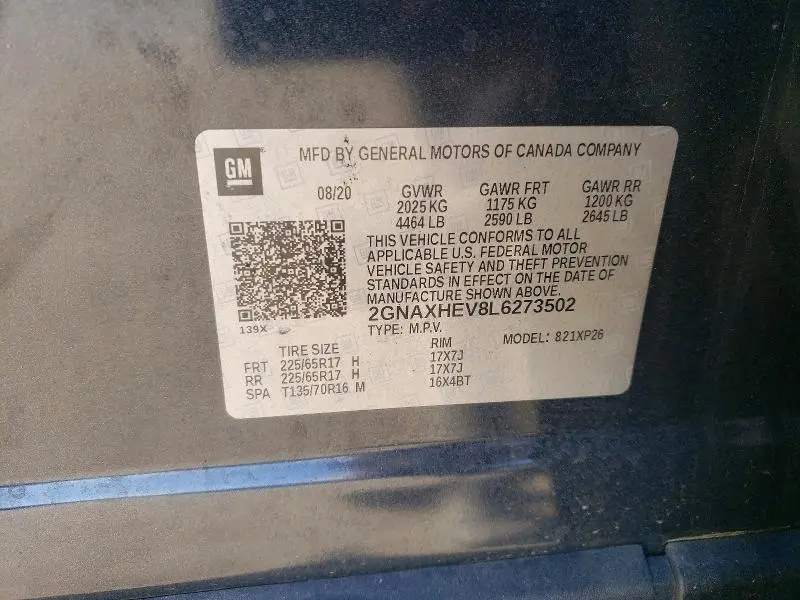 2020 CHEVROLET EQUINOX LS  