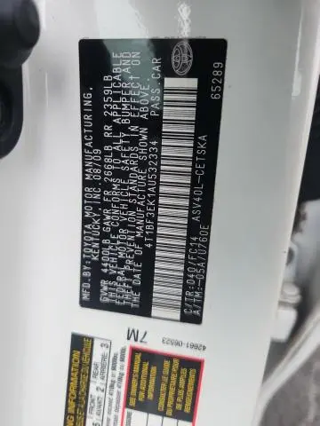 2010 TOYOTA CAMRY BASE  