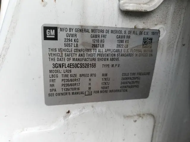 2012 CHEVROLET CAPTIVA SPORT  