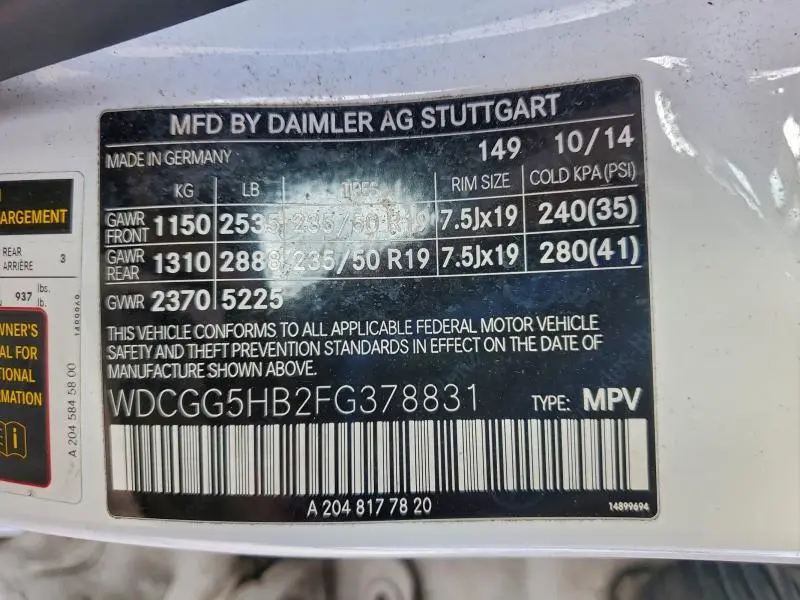 2015 MERCEDES-BENZ GLK 350  