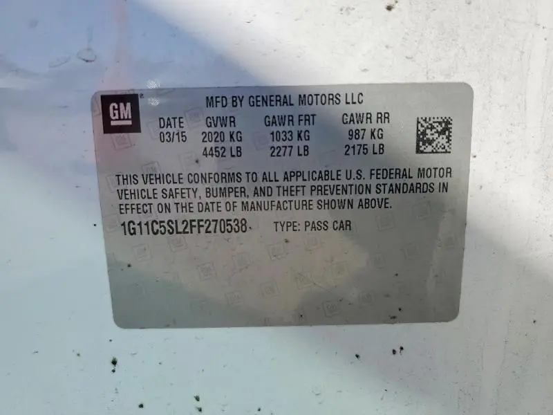 2015 CHEVROLET MALIBU 1LT  