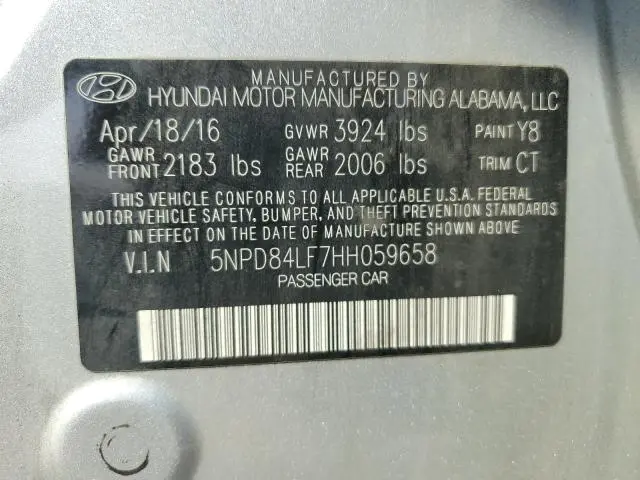 2017 HYUNDAI ELANTRA SE  