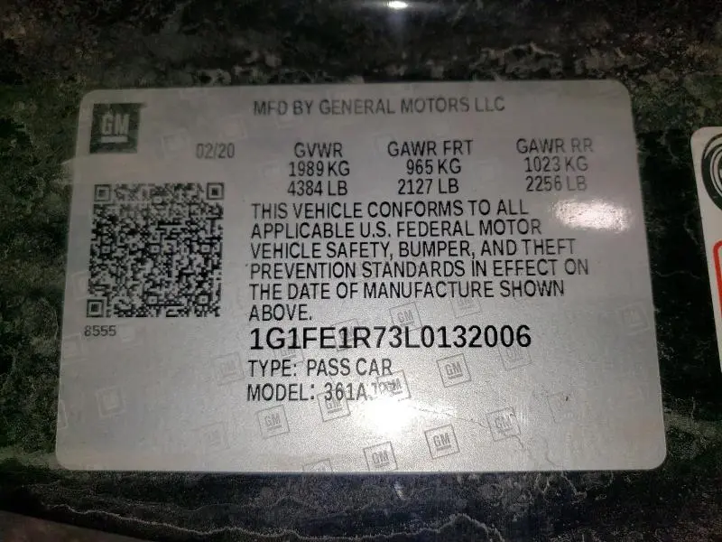 2020 CHEVROLET CAMARO LZ  