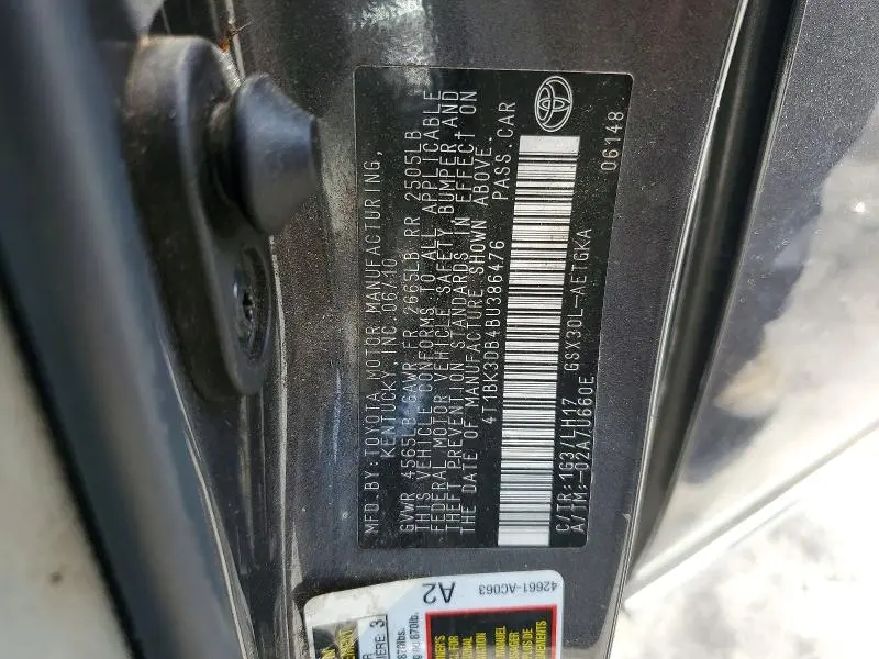 2011 TOYOTA AVALON BASE  