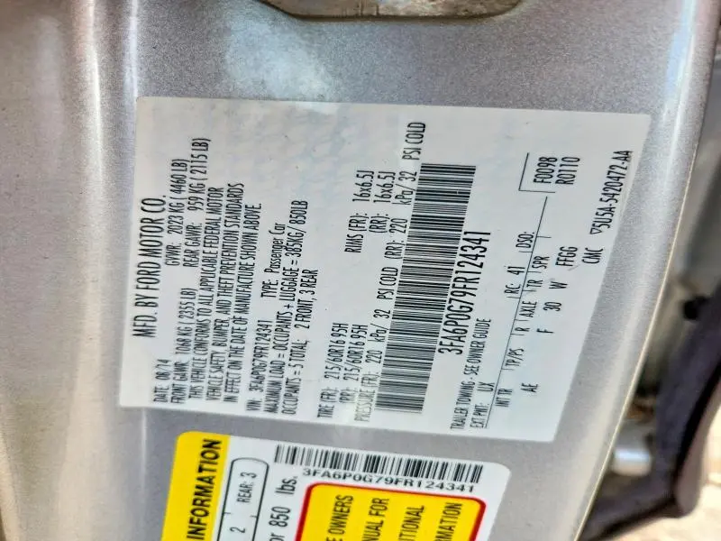 2015 FORD FUSION S  