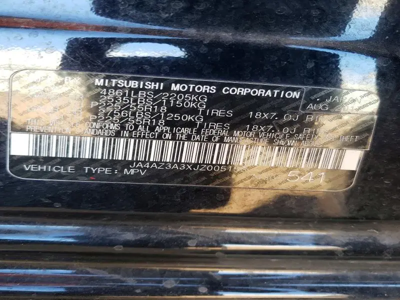 2018 MITSUBISHI OUTLANDER SE  