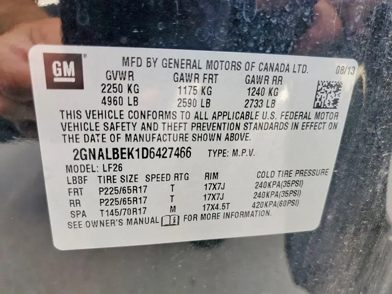 2013 CHEVROLET EQUINOX LS  