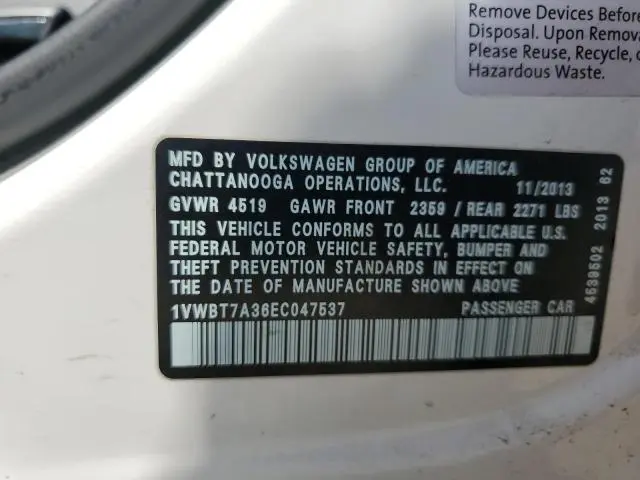 2014 VOLKSWAGEN PASSAT SE  