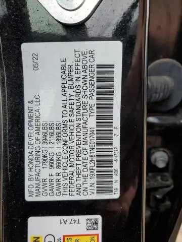 2022 HONDA CIVIC SPORT  