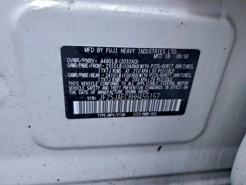 2017 SUBARU FORESTER 2.5I PREMIUM  