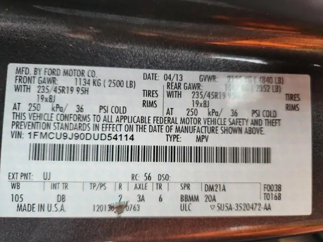 2013 FORD ESCAPE TITANIUM  