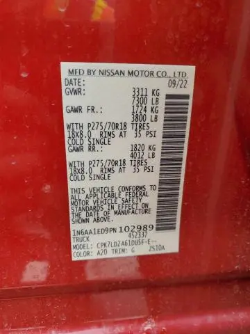 2023 NISSAN TITAN SV  