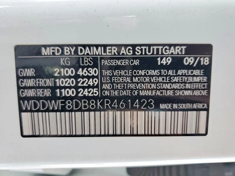 2019 MERCEDES-BENZ C 300  