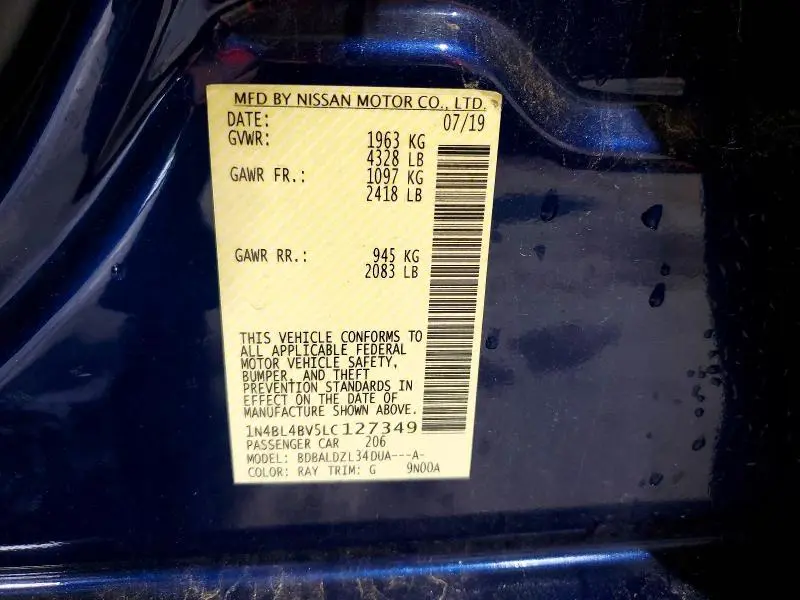 2020 NISSAN ALTIMA S  