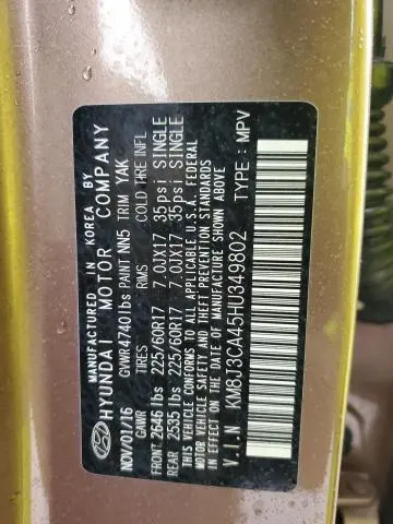 2017 HYUNDAI TUCSON LIMITED  