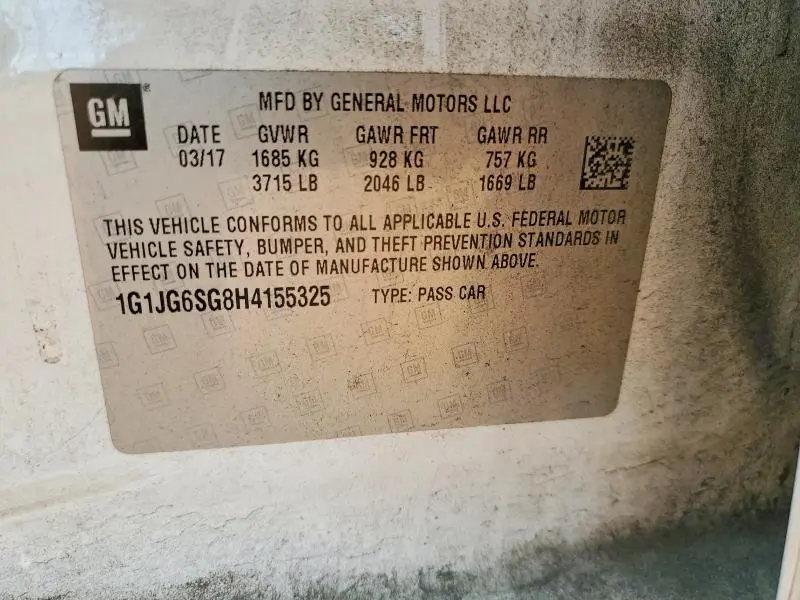 2017 CHEVROLET SONIC   