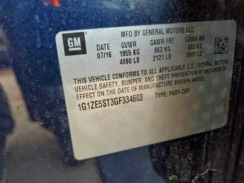 2016 CHEVROLET MALIBU LT  