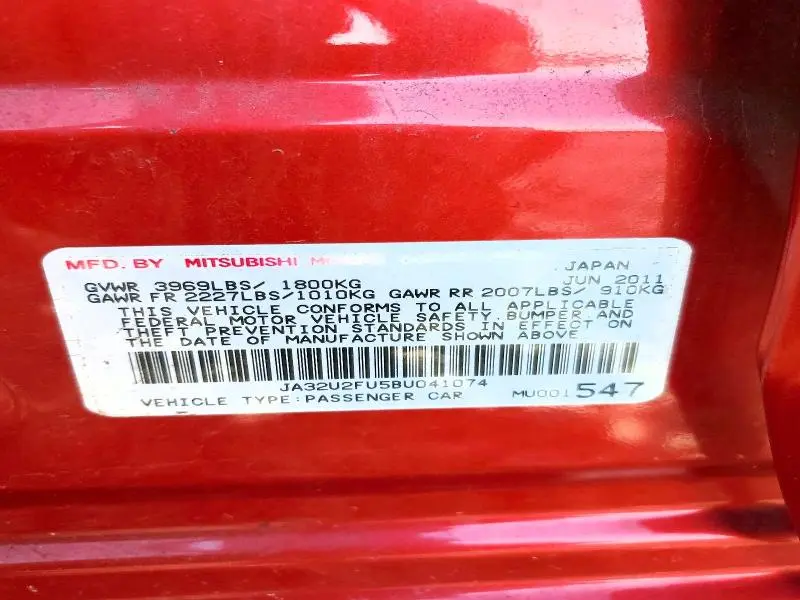 2011 MITSUBISHI LANCER   