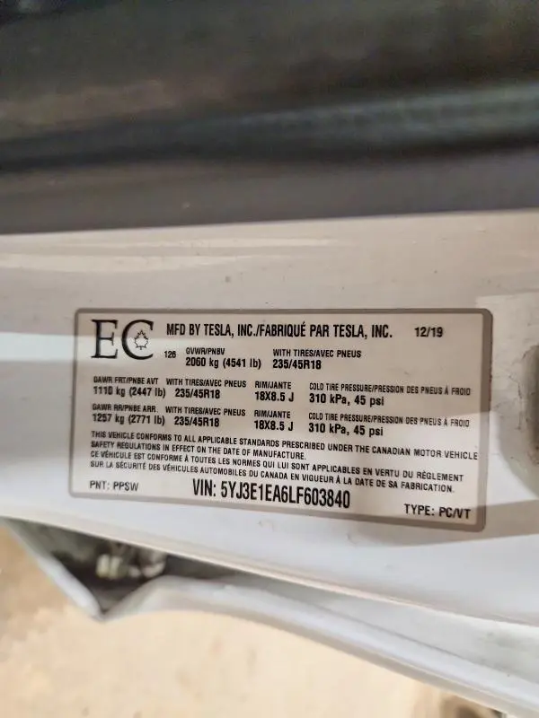 2020 TESLA MODEL 3   