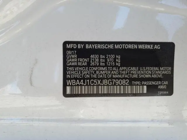 2018 BMW 430I GRAN COUPE  