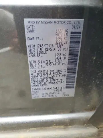 2024 NISSAN FRONTIER S  