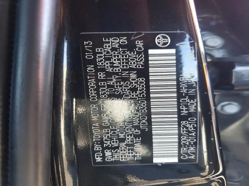 2013 TOYOTA PRIUS C TWO  