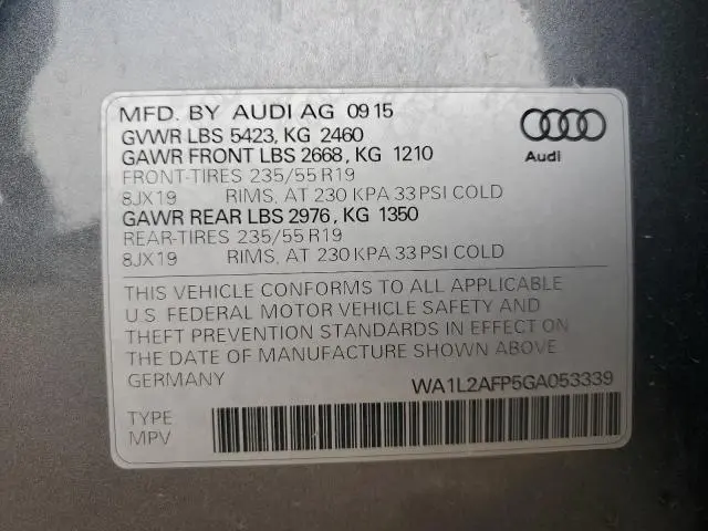 2016 AUDI Q5 PREMIUM PLUS  